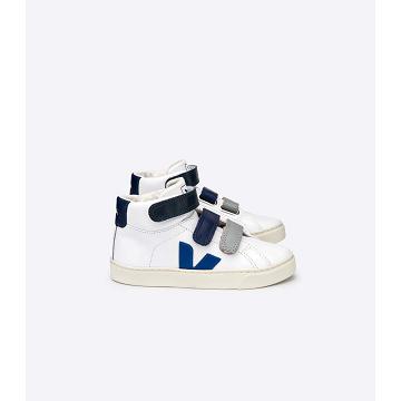 Dětské Vysoké Veja ESPLAR MID LEATHER White/Blue | CZ 683YXF